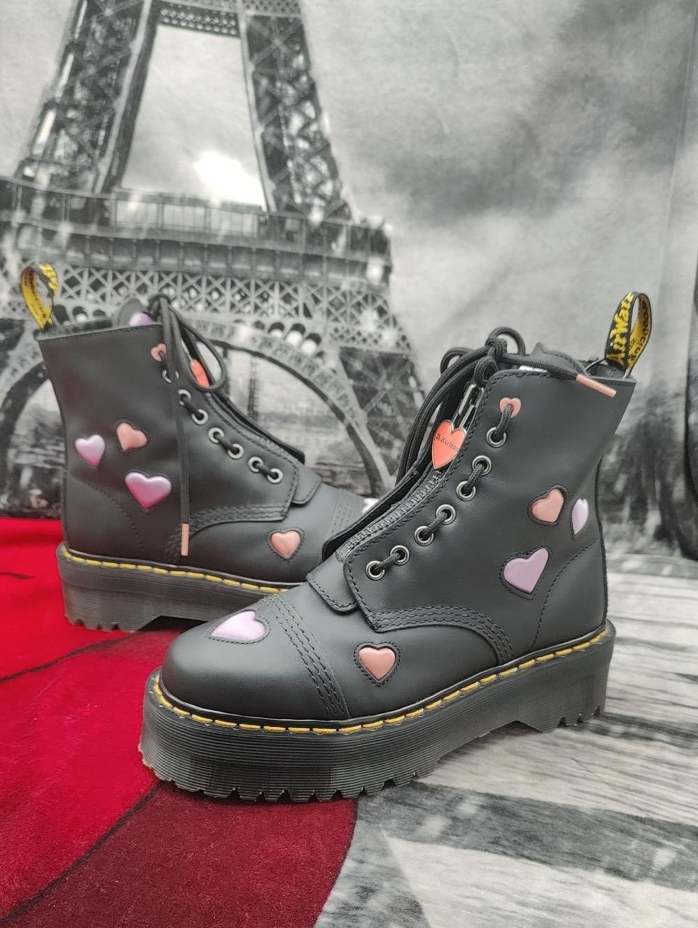 Dr. Martens Sinclair Heart Combat Boots Women's 7
